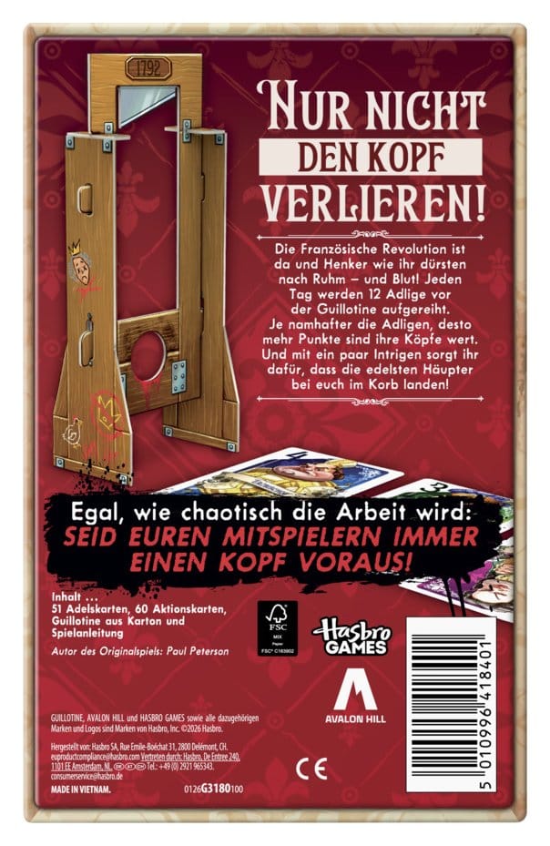 Guillotine Juego de cartas *Edición Alemán*