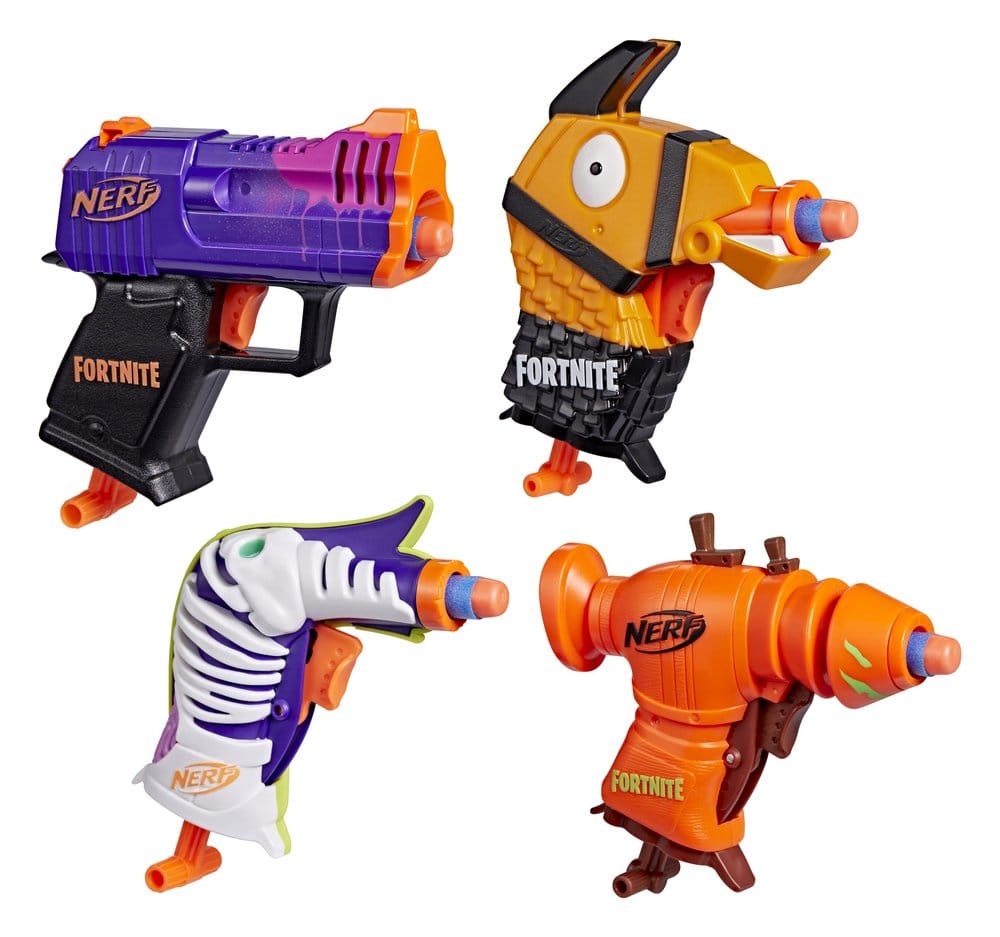 Fortnite NERF Pack de 4 Lanzadores de Dardos Fortnitemares Frikytopia