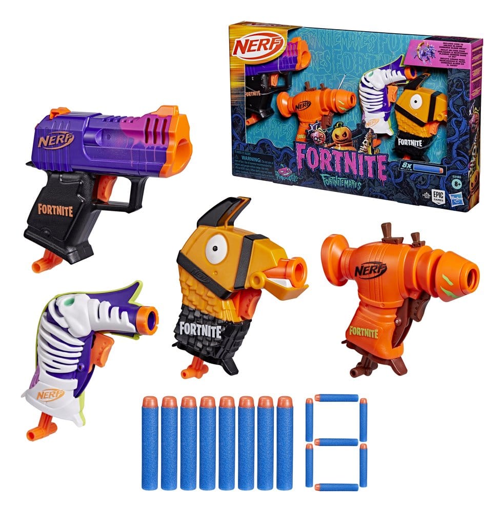 Fortnite NERF Pack de 4 Lanzadores de Dardos Fortnitemares