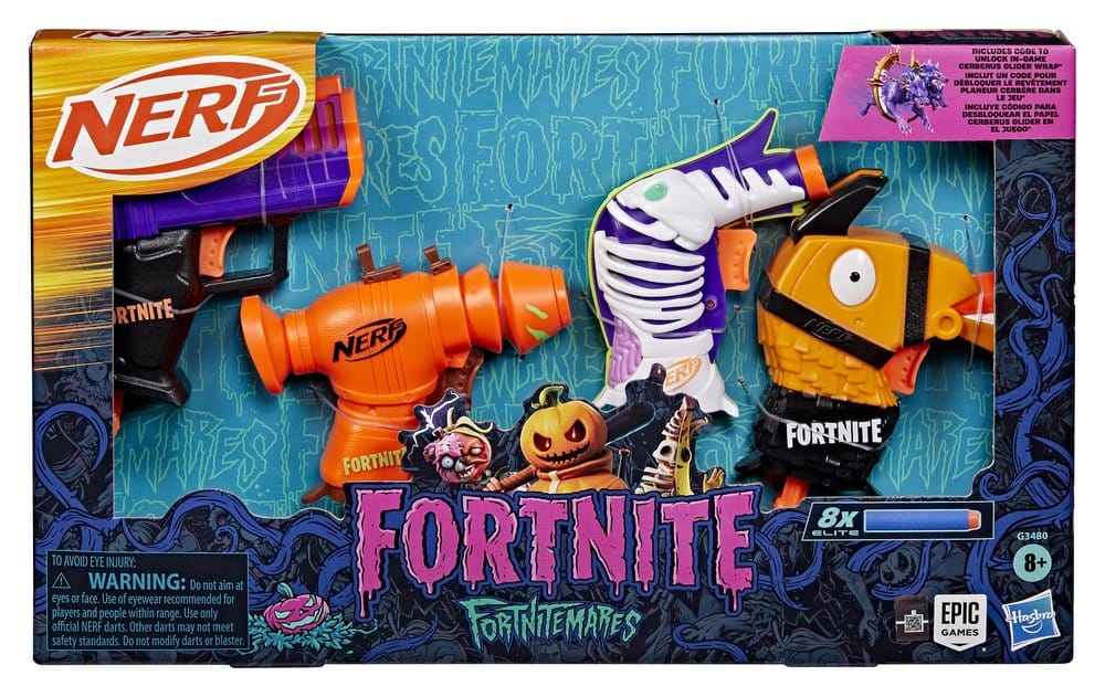 Fortnite NERF Pack de 4 Lanzadores de Dardos Fortnitemares