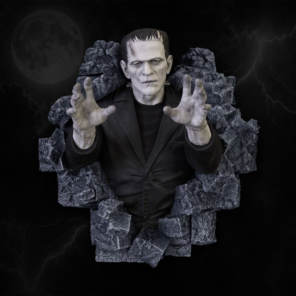 Frankenstein Escultura de Pared Classic Horror Edition Half Scale 48 cm Frikytopia
