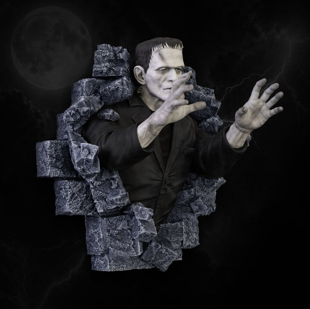 Frankenstein Escultura de Pared Classic Horror Edition Half Scale 48 cm