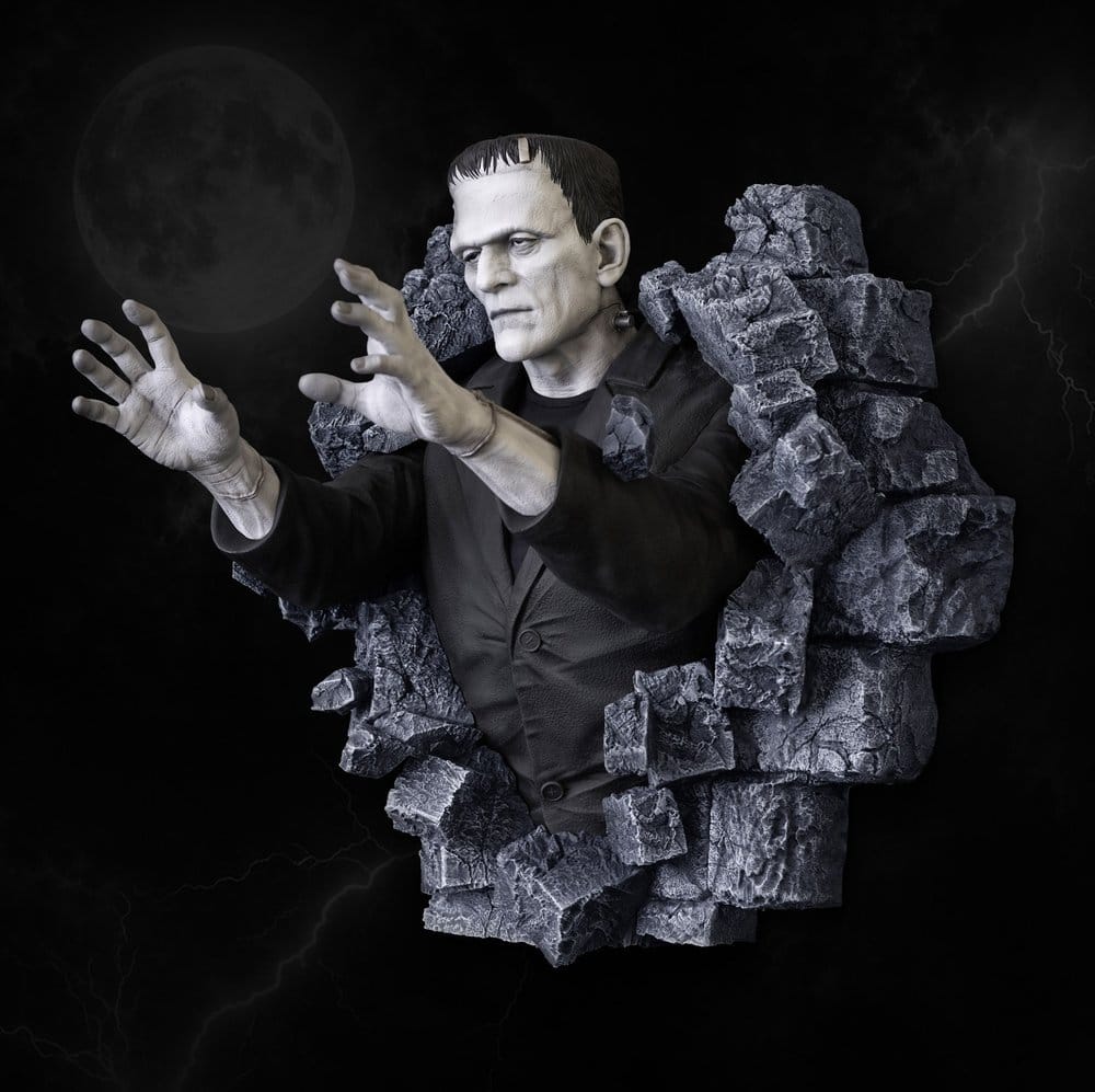 Frankenstein Escultura de Pared Classic Horror Edition Half Scale 48 cm