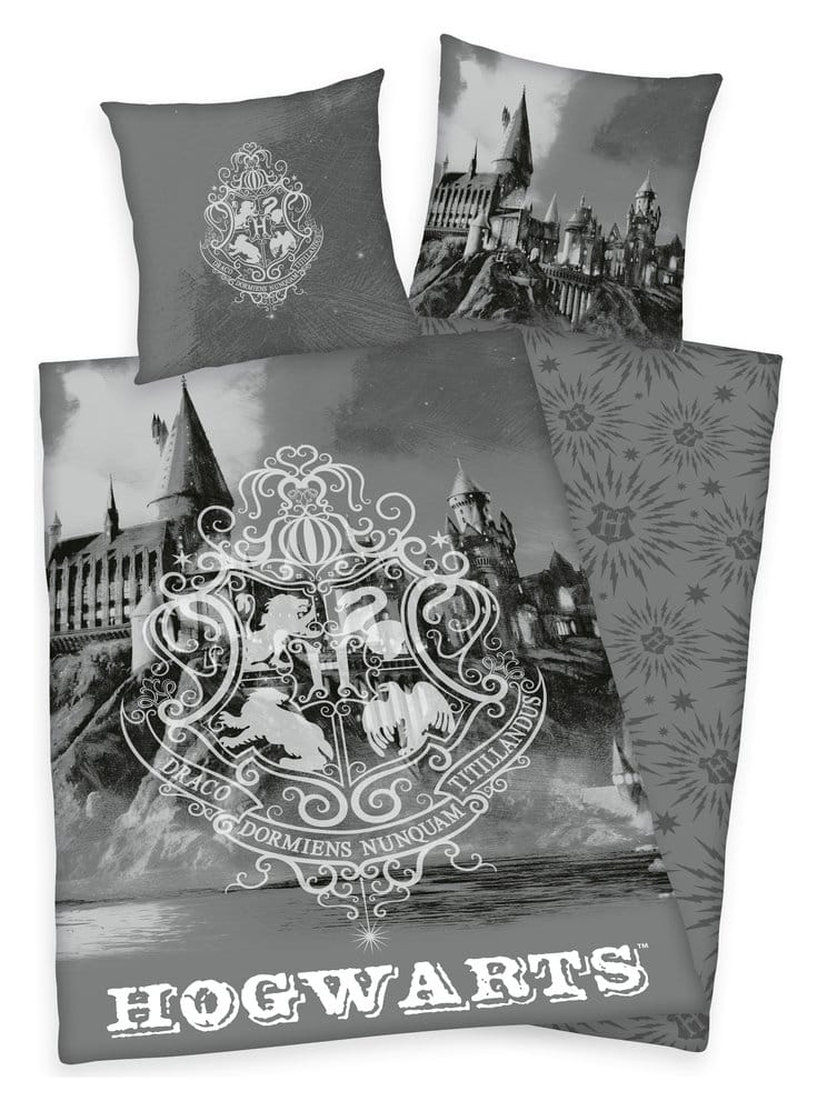 Harry Potter Ropa de Cama Hogwarts Gray 135 x 200 cm