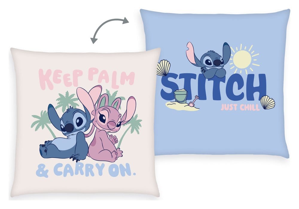 Lilo & Stitch Soft Velboa Almohada Stitch & Angel Keep Palm & Carry On 40 x 40 cm Frikytopia