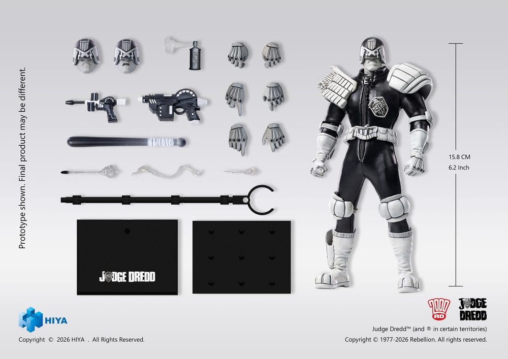 Judge Dredd Exquisite Super Figura 1/12 Judge Dredd Black & White Ver. 15 cm