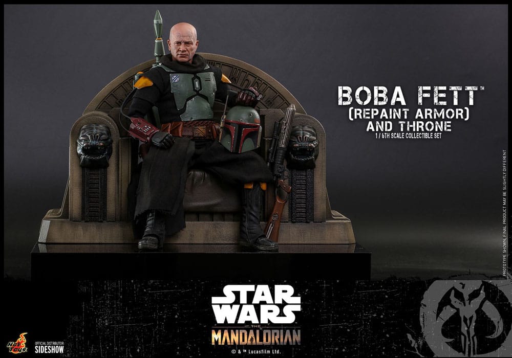 Star Wars: The Mandalorian Figura 1/6 Boba Fett Repaint Armor and Throne Special Edition 30 cm