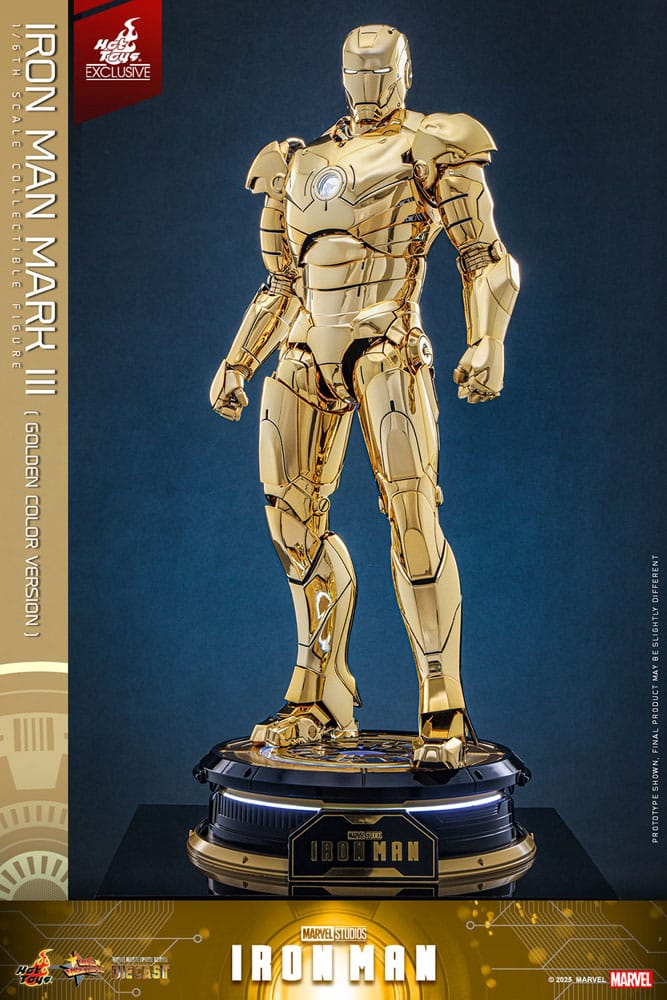 Iron Man Figura Movie Masterpiece Diecast 1/6 Iron Man Mark III (Gold Color Version) Hot Toys Exclusive 33 cm