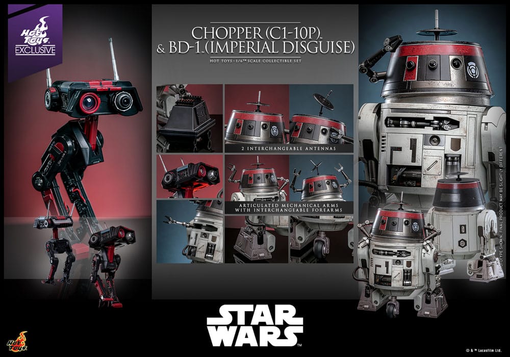Star Wars Figura Set 1/6 Chopper (C1-10P™) & BD-1™ (Imperial Disguise) 18 cm & 8 cm