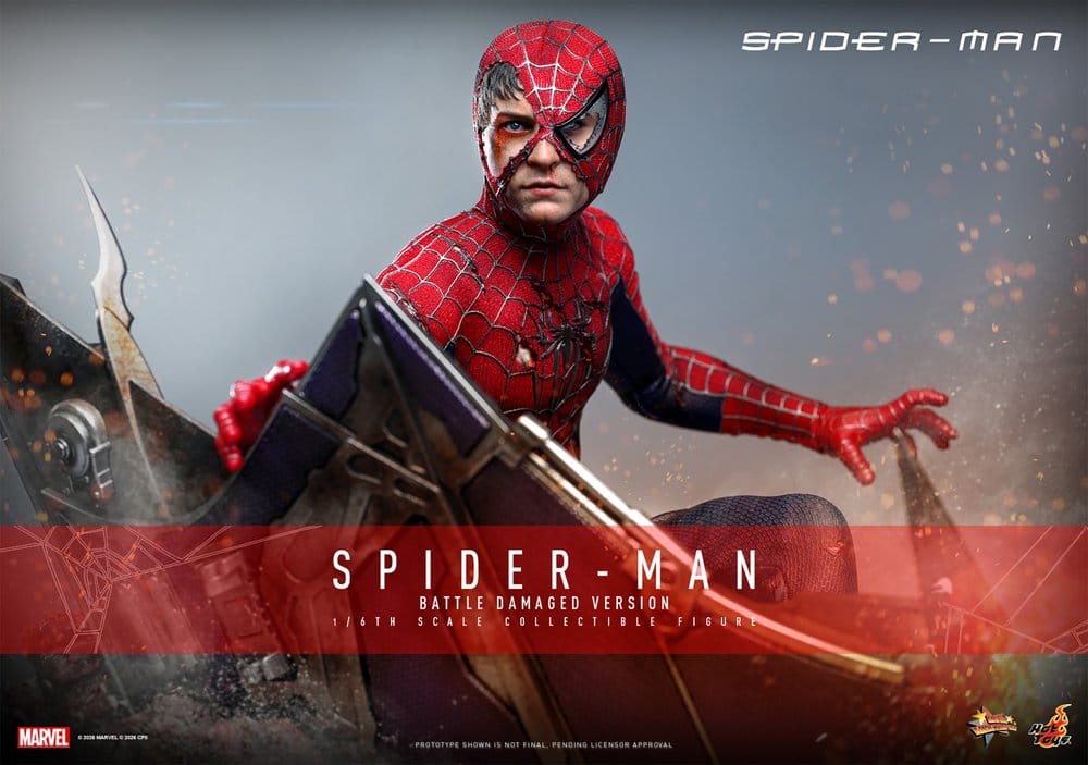 Spider-Man Figura Movie Masterpiece 1/6 Spider-Man (Battle Damaged Version) 30 cm