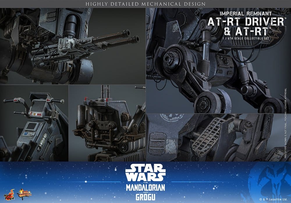Star Wars: The Mandalorian & Grogu Movie Masterpiece Set de Figuras 1/6 Imperial Remnant AT-RT Driver & AT-RT 60 cm