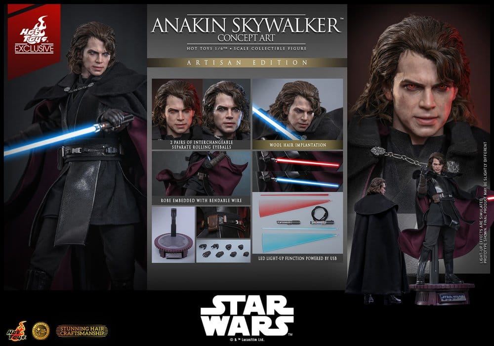 Star Wars Episodio III: La Venganza de los Sith Movie Masterpiece Figura 1/6 Anakin Skywalker (Concept Art Version) (Artisan Edition) Hot Toys Exclusive 31 cm