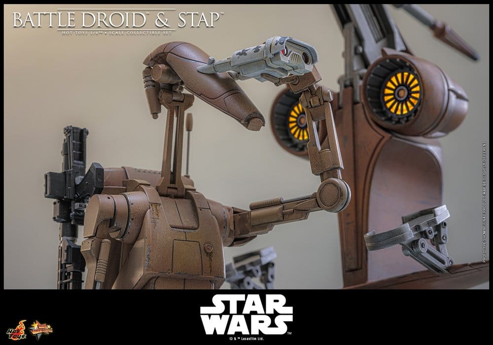Star Wars: The Phantom Menace Movie Masterpiece Set de Figuras 1/6 Battle Droid & STAP 32 cm