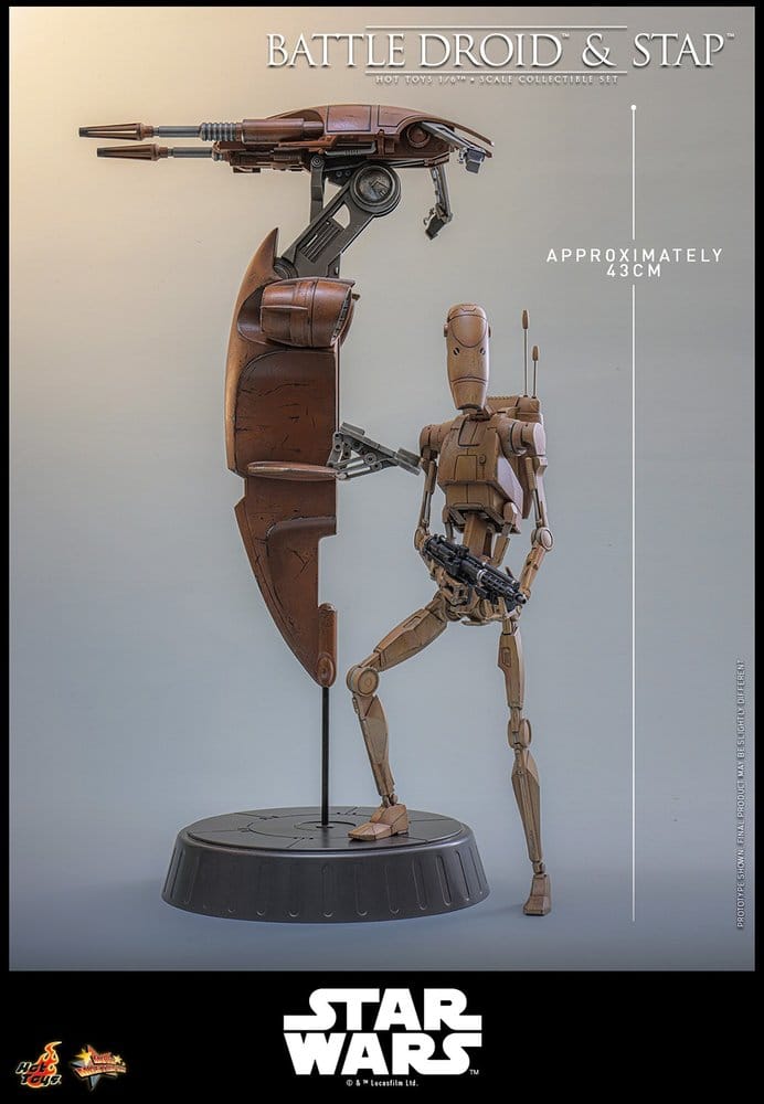 Star Wars: The Phantom Menace Movie Masterpiece Set de Figuras 1/6 Battle Droid & STAP 32 cm