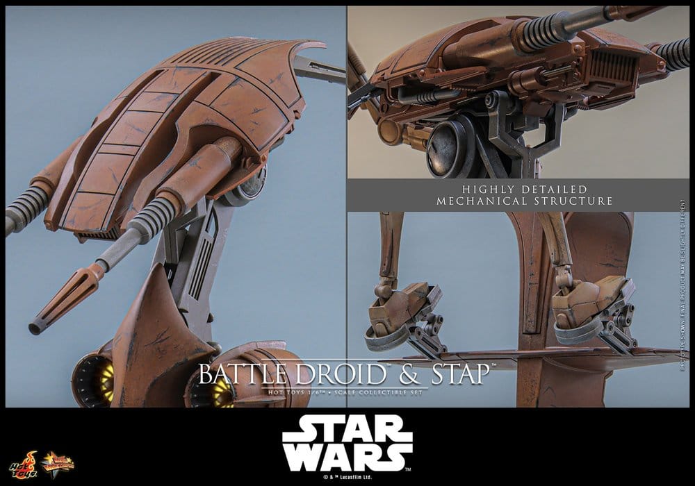 Star Wars: The Phantom Menace Movie Masterpiece Set de Figuras 1/6 Battle Droid & STAP 32 cm