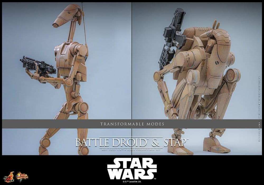 Star Wars: The Phantom Menace Movie Masterpiece Set de Figuras 1/6 Battle Droid & STAP 32 cm