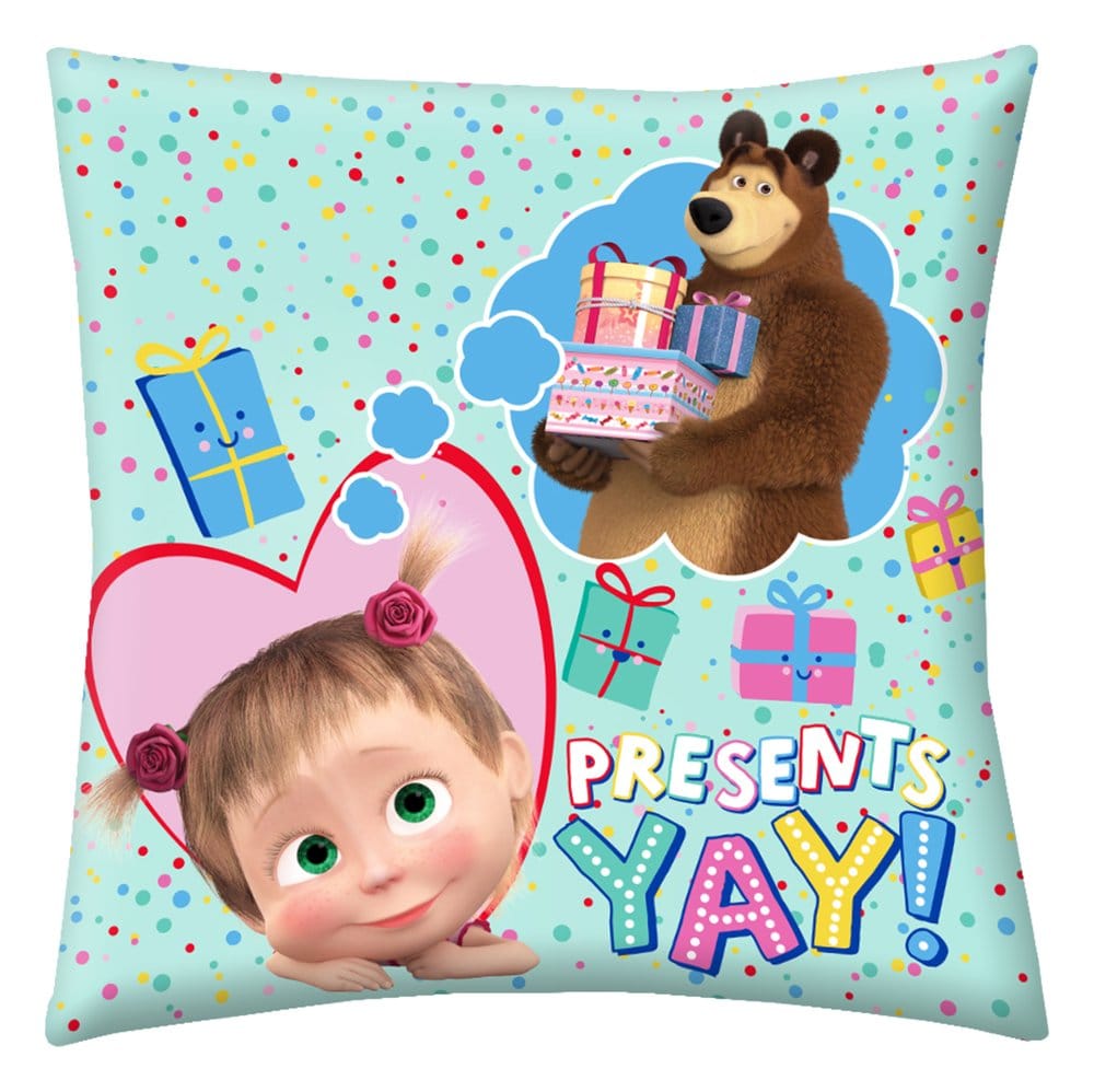 Masha and the Bear Almohada Presents Yay! 40 x 40 cm