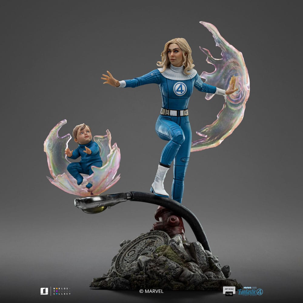 Fantastic Four Estatua 1/10 Art Scale Invisible Woman and Franklin 28 cm