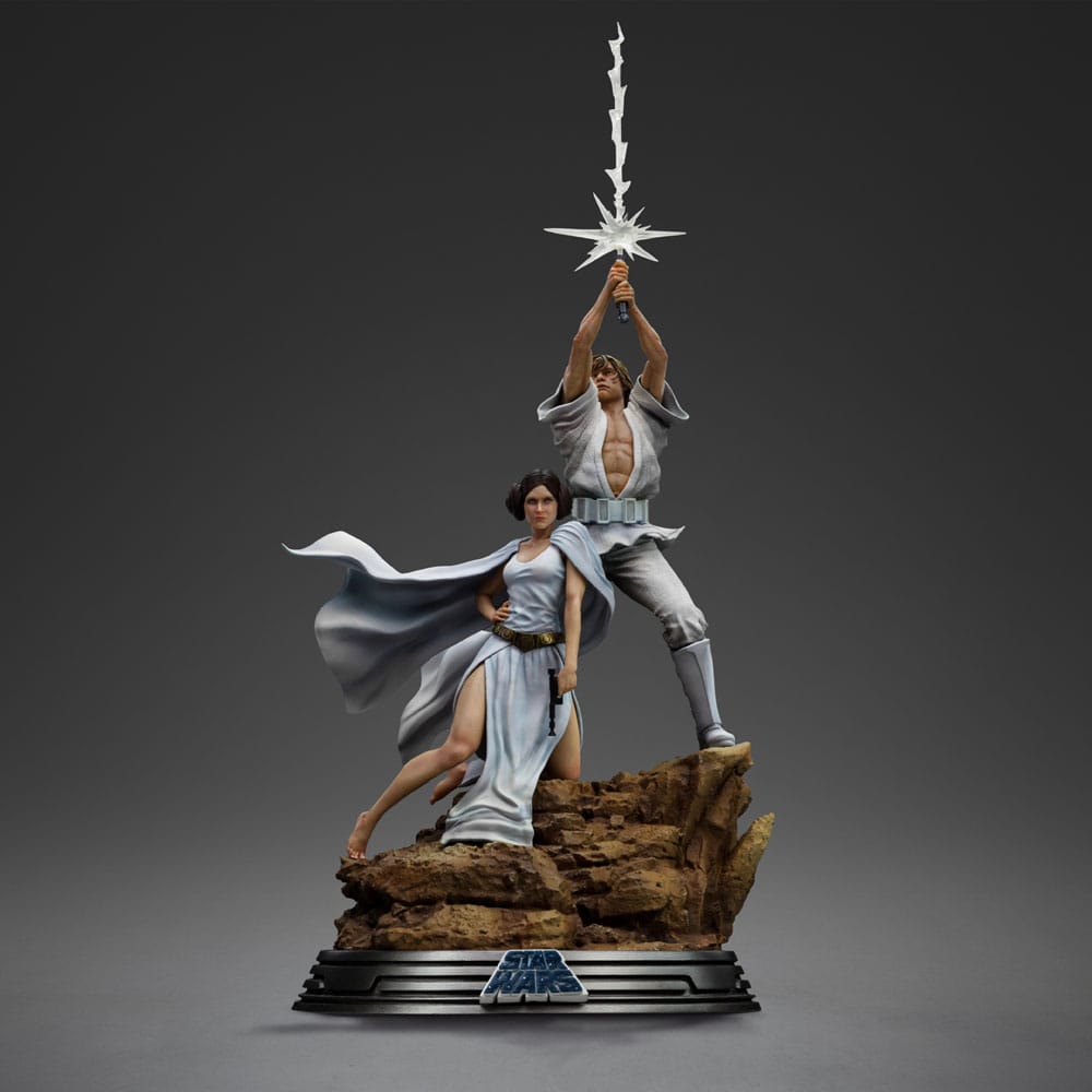 Star Wars Estatua 1/10 Deluxe Art Scale Luke and Leia 41 cm