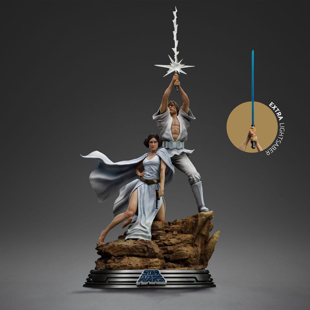 Star Wars Estatua 1/10 Deluxe Art Scale Luke and Leia 41 cm
