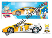 Sonic Diecast Vehículo 1:24 Tails Lamborghini Huracan 19 cm