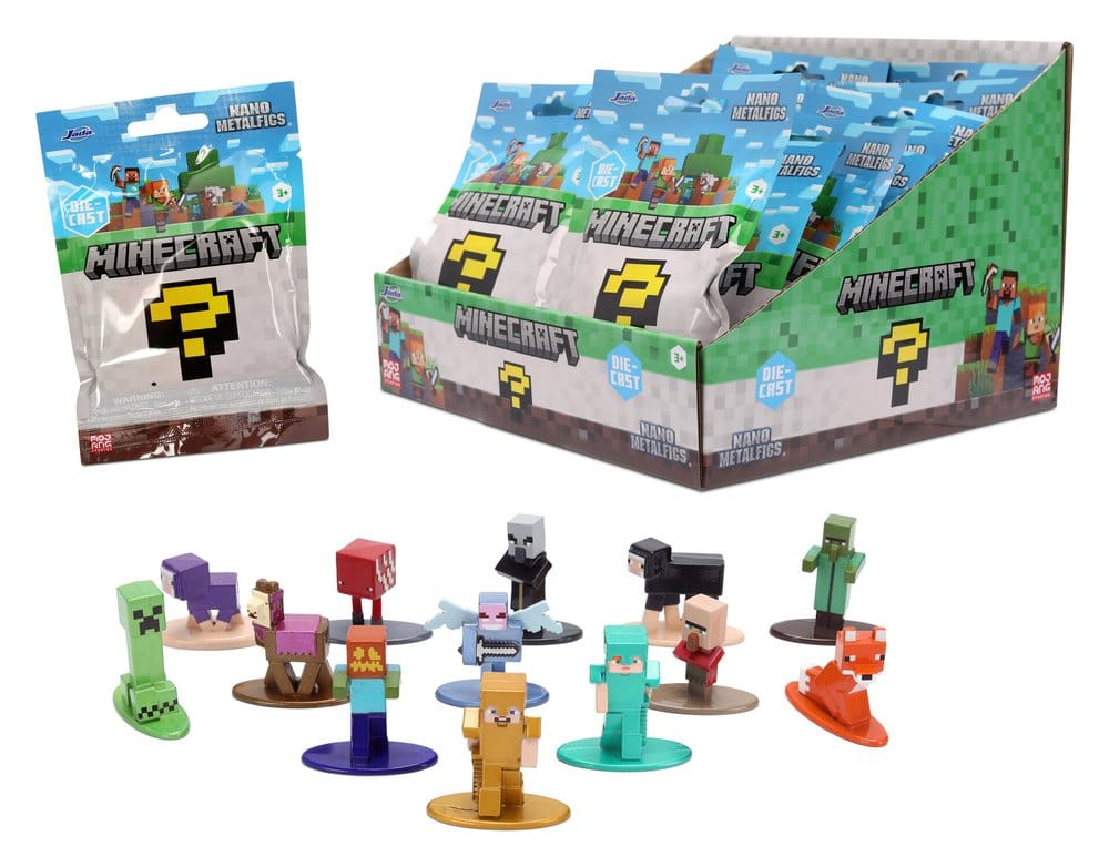Minecraft Nanofigs Figuras Mini 4 cm Blind Box Expositor (24)
