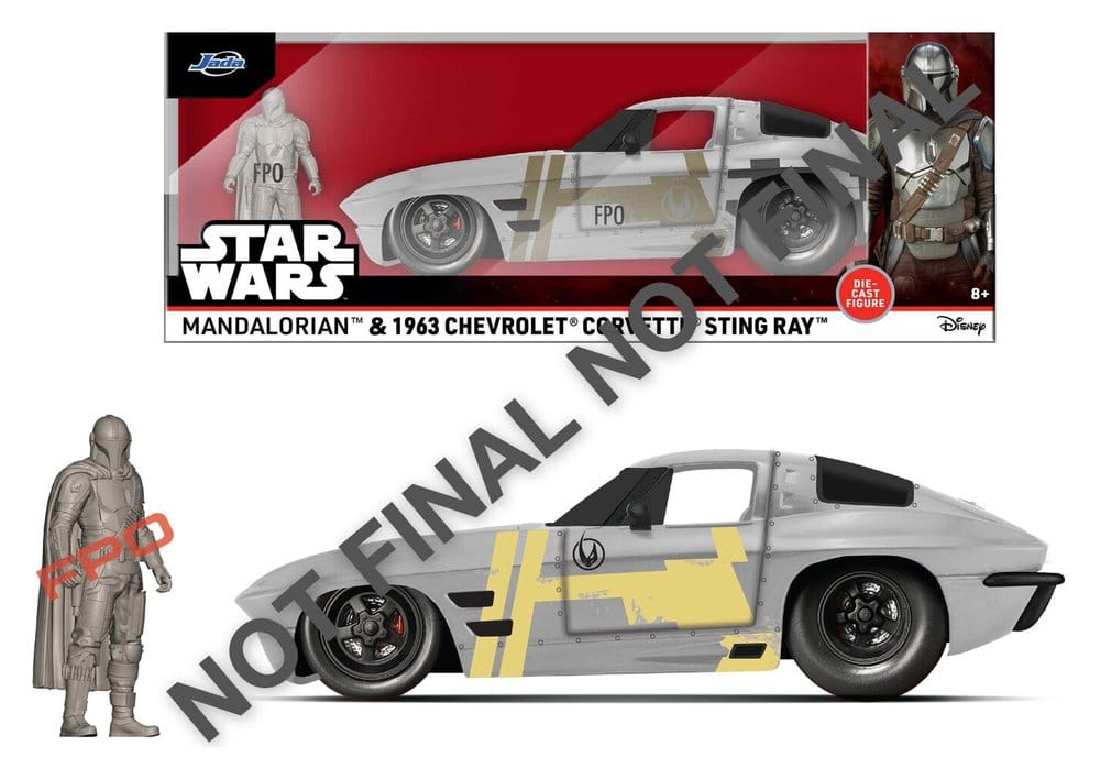 Star Wars Vehículo 1:24 Mandalorian Chevrolet Corvette Sting Ray 1963 Frikytopia
