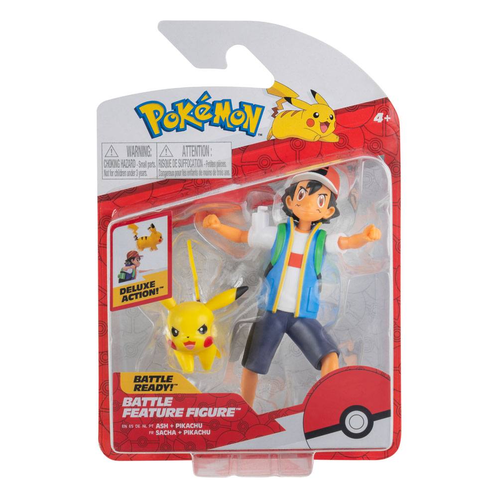 Pokémon Figuras Battle Feature Ash & Pikachu 11 cm