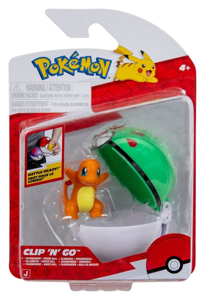 Pokémon Clip 'n' Go Figura de Acción Charmander & Amigo Ball