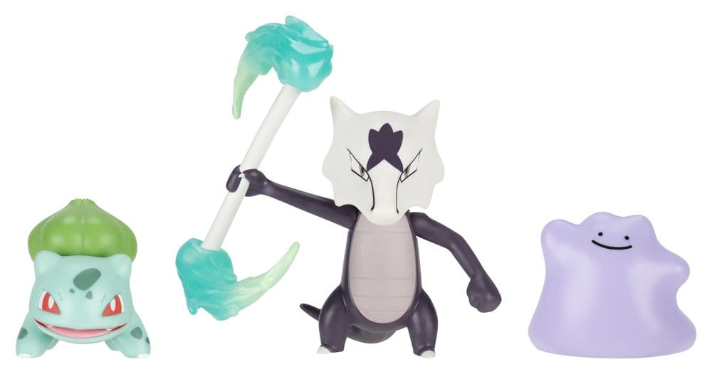 Pokémon Battle Figure Set Figuras Bulbasaur, Ditto & Marowak de Alola (Pack de 3) Frikytopia