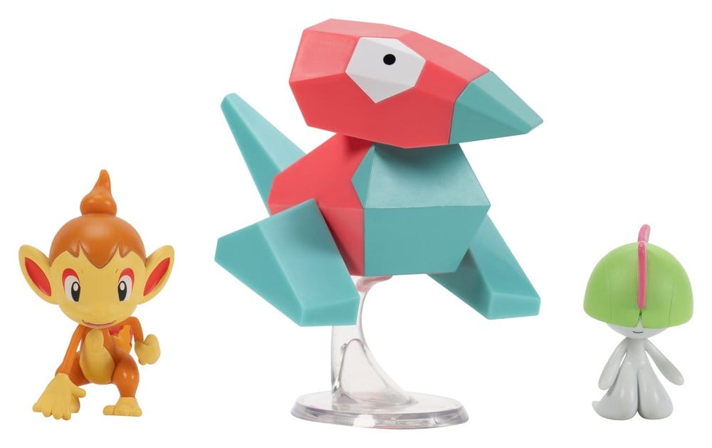 Pokémon Battle Figure Set Figuras Chimchar, Ralts & Porygon (Pack de 3) Frikytopia