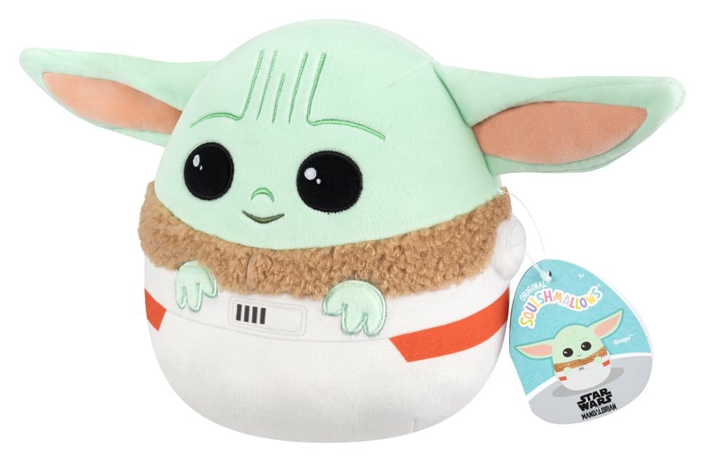 Squishmallows Star Wars Peluche Grogu en su bolsa de transporte 20 cm