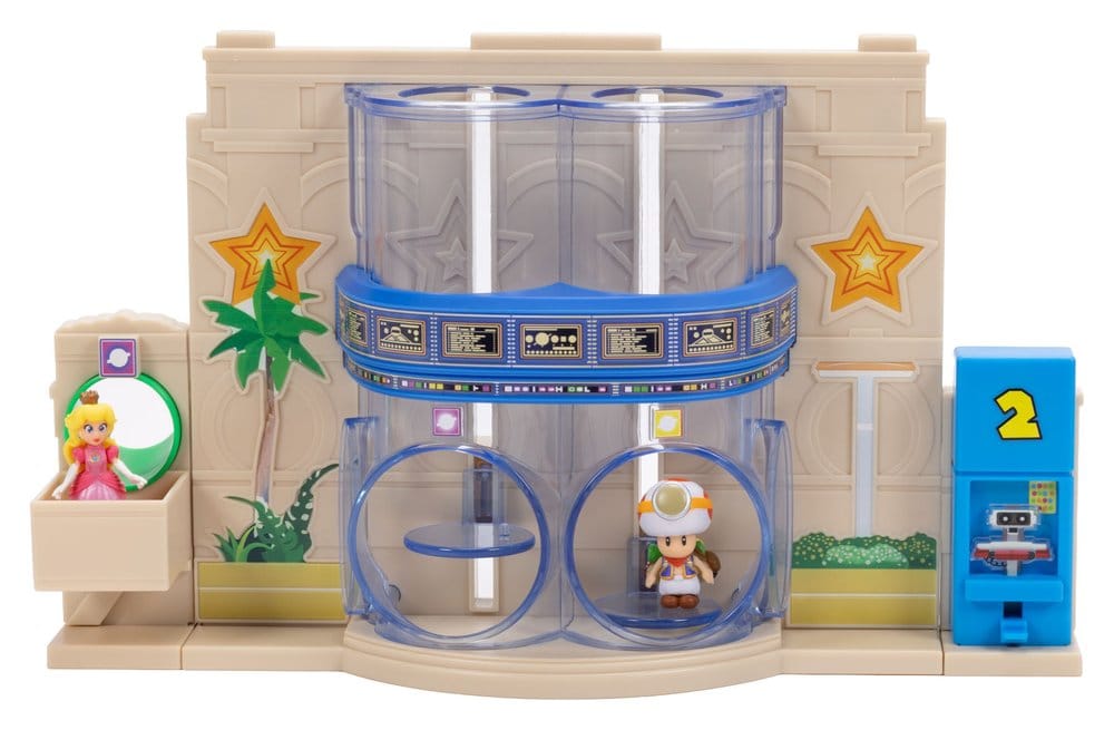 Super Mario Galaxy: la película Diorama con 2 Minifiguras Galaxia Puerta Celestia Frikytopia