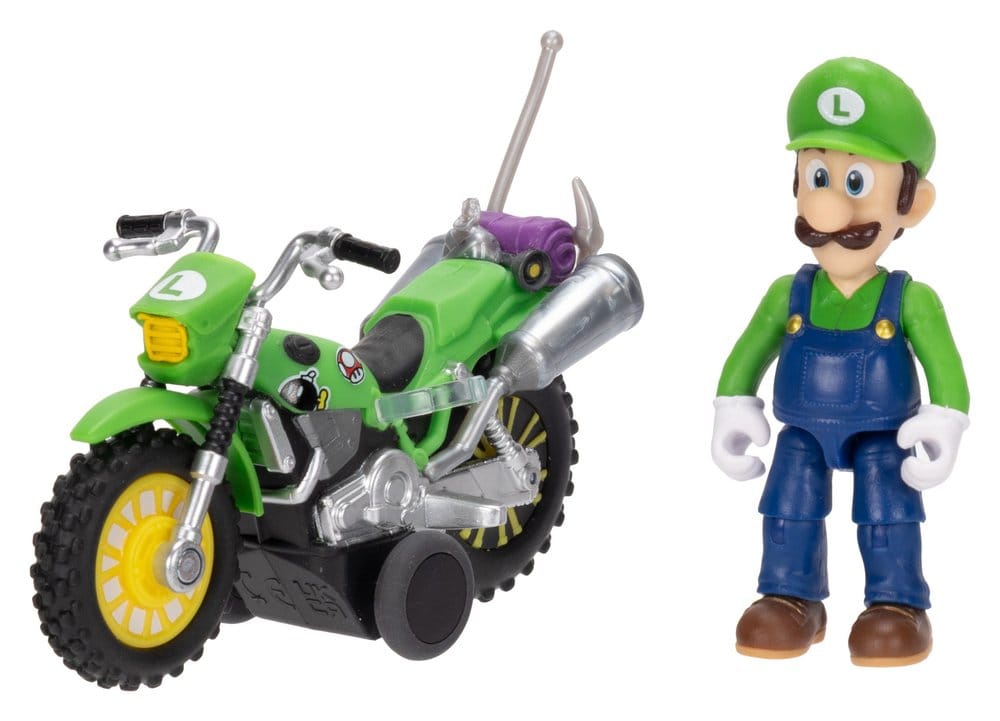 Super Mario Galaxy: la película Figura con Motocicleta de Retroceso Luigi 6 cm
