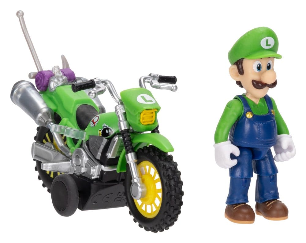 Super Mario Galaxy: la película Figura con Motocicleta de Retroceso Luigi 6 cm