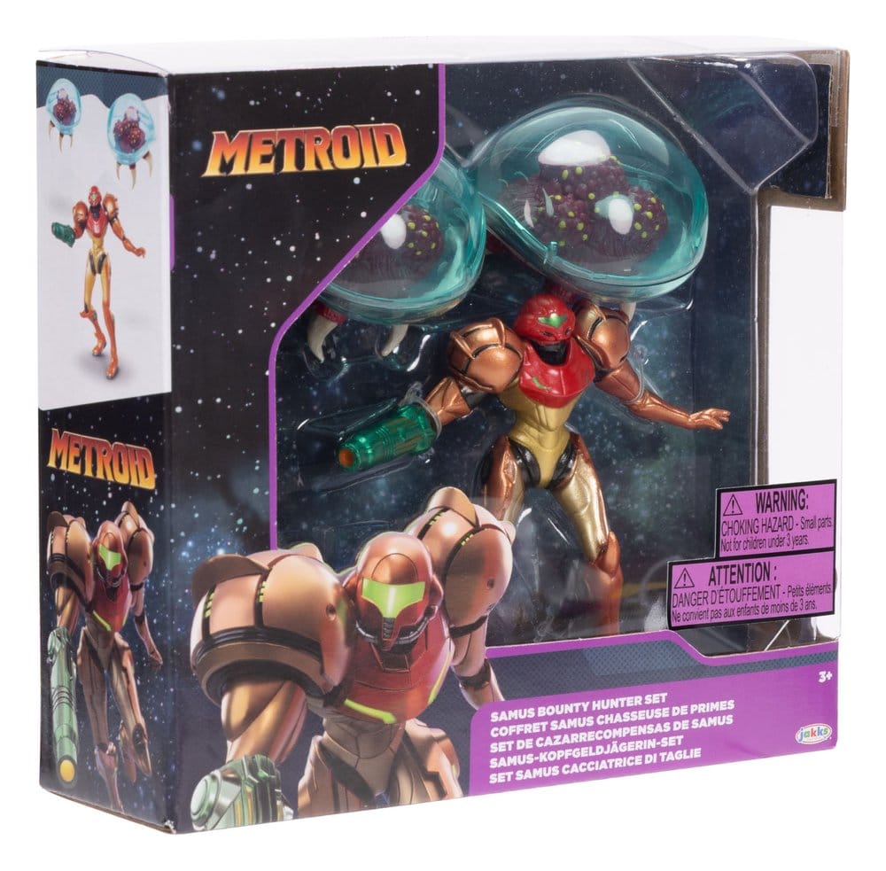 World of Nintendo Pack de 3 Figuras Metroid Samus Bounty Hunter 6 cm