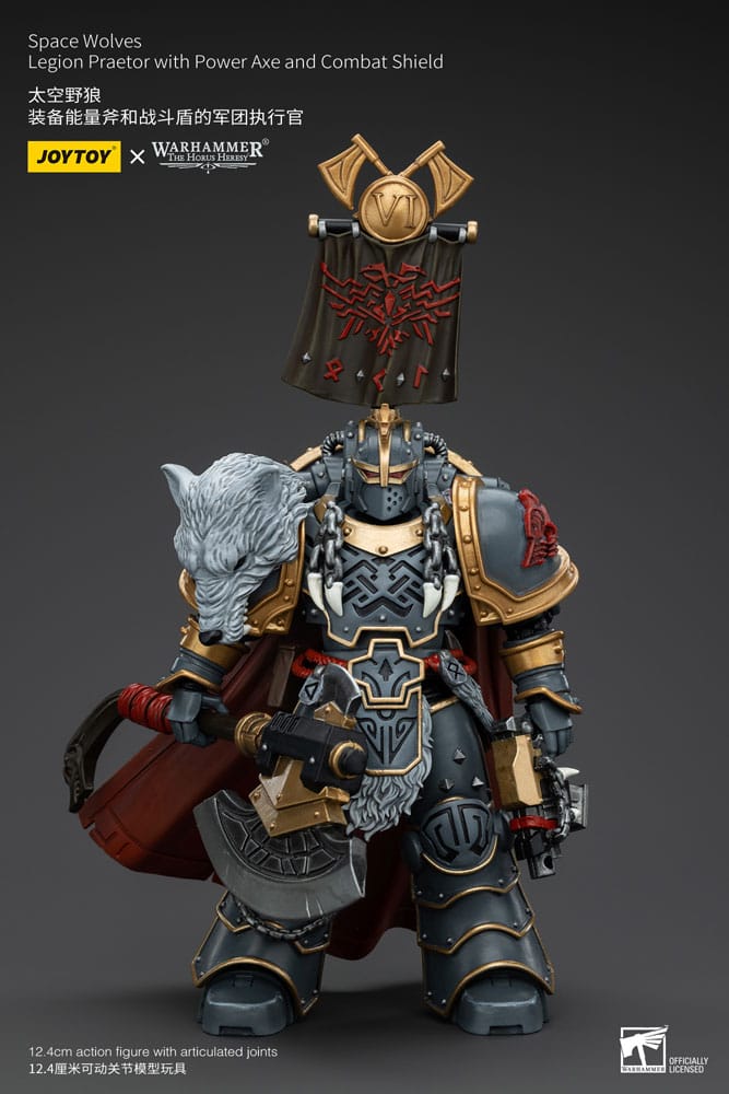 Warhammer The Horus Heresy Figura 1/18 Space Wolves Legion Praetor with Power Axe and Combat Shield 12 cm Frikytopia