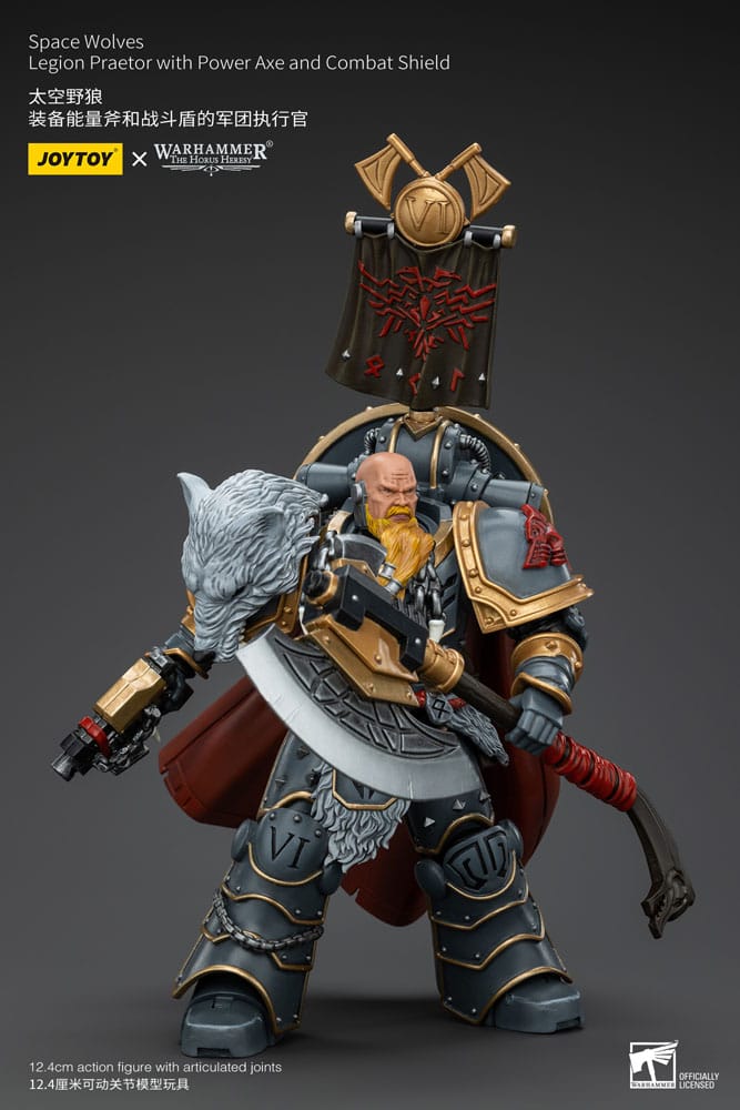Warhammer The Horus Heresy Figura 1/18 Space Wolves Legion Praetor with Power Axe and Combat Shield 12 cm