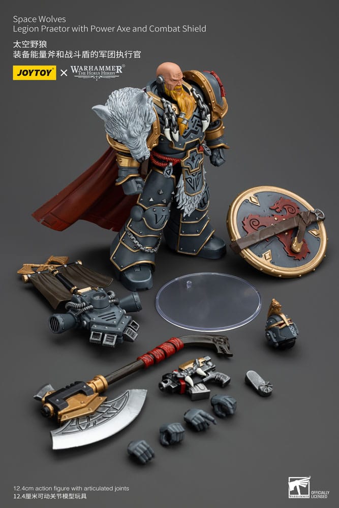Warhammer The Horus Heresy Figura 1/18 Space Wolves Legion Praetor with Power Axe and Combat Shield 12 cm
