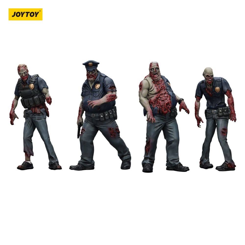 Zombie Pack de 4 Figuras Dark Source Police (Male) 8 cm