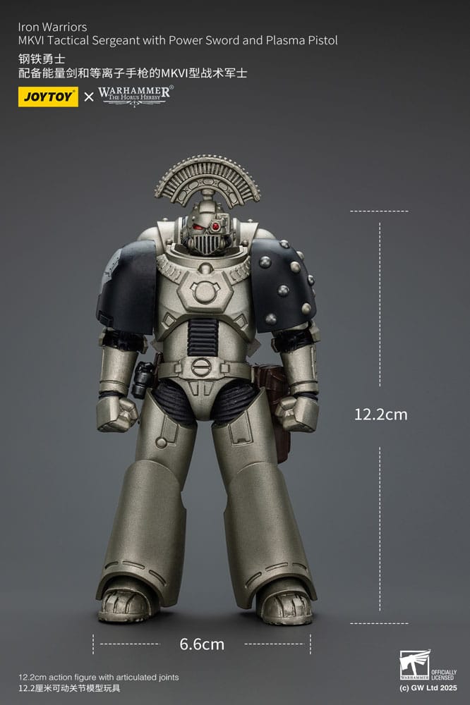 Warhammer The Horus Heresy Figura 1/18 lron Warriors MKVI Tactical Sergeant with Power Sword and Plasma Pistol 12 cm