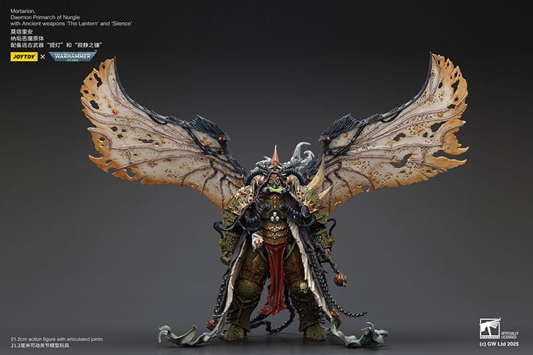 Warhammer 40k Figura 1/18 Mortarion Daemon Primarch of Nurgle with Ancient weapons The Lantern and Silence 21 cm