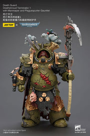 Warhammer 40k Figura 1/18 Death Guard Deathshroud Terminator 1 with Manreaper and Plaguespurter Gauntlet 14 cm