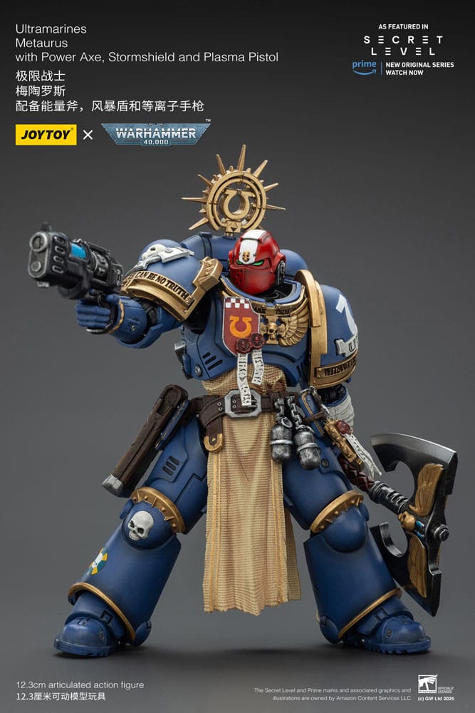 Warhammer 40,000 Figura Ultramarines Metaurus with Power Axe, Stormshield and Plasma Pistol 13 cm
