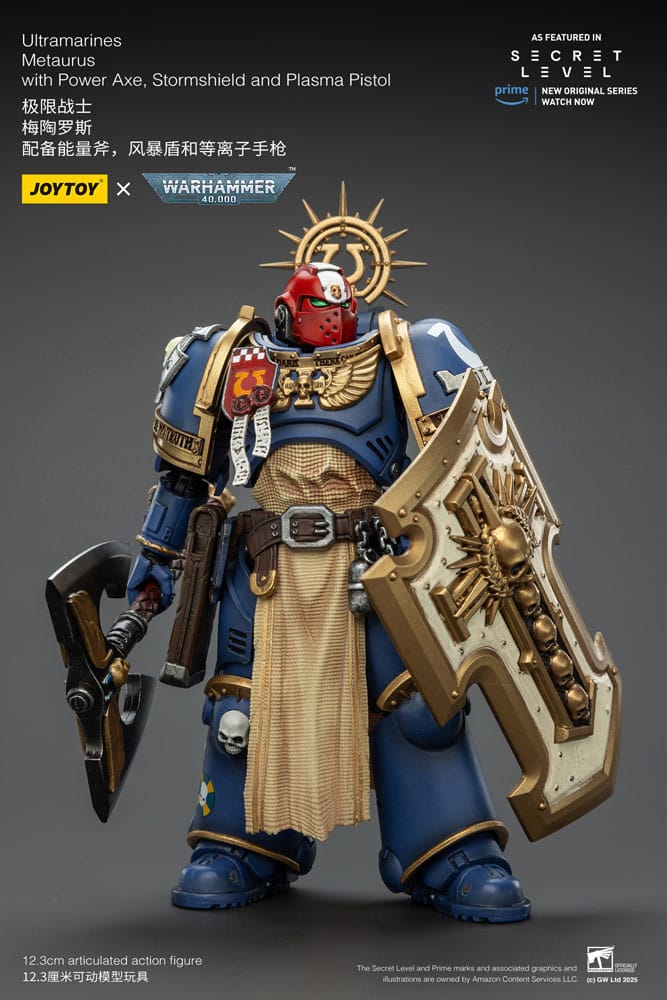 Warhammer 40,000 Figura Ultramarines Metaurus with Power Axe, Stormshield and Plasma Pistol 13 cm