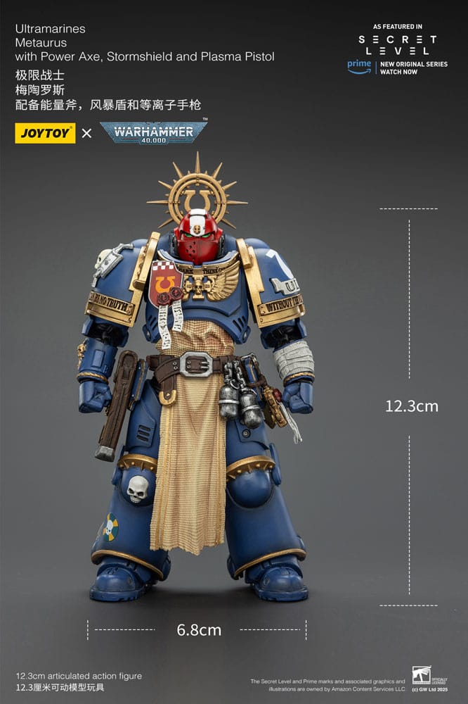 Warhammer 40,000 Figura Ultramarines Metaurus with Power Axe, Stormshield and Plasma Pistol 13 cm