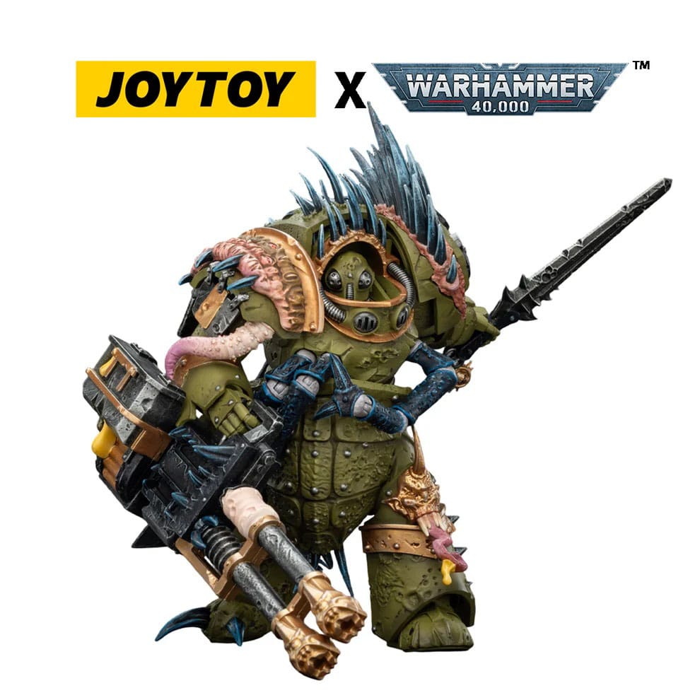 Warhammer 40,000 Figura Death Guard Blightlord Terminator 1 with Reaper Autocannon and Bubotic Blades 14 cm