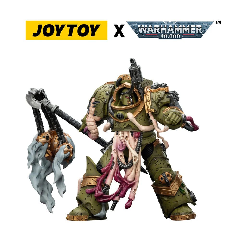 Warhammer 40,000 Figura Death Guard Blightlord Terminator 2 with Flail of Corruption 14 cm