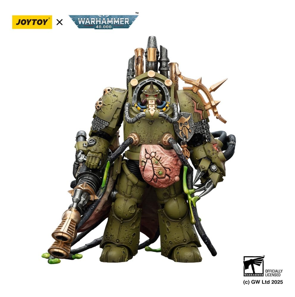 Warhammer 40,000 Figura Death Guard Lord of Virulence with Power Fist and Twin Plague Spewer 14 cm