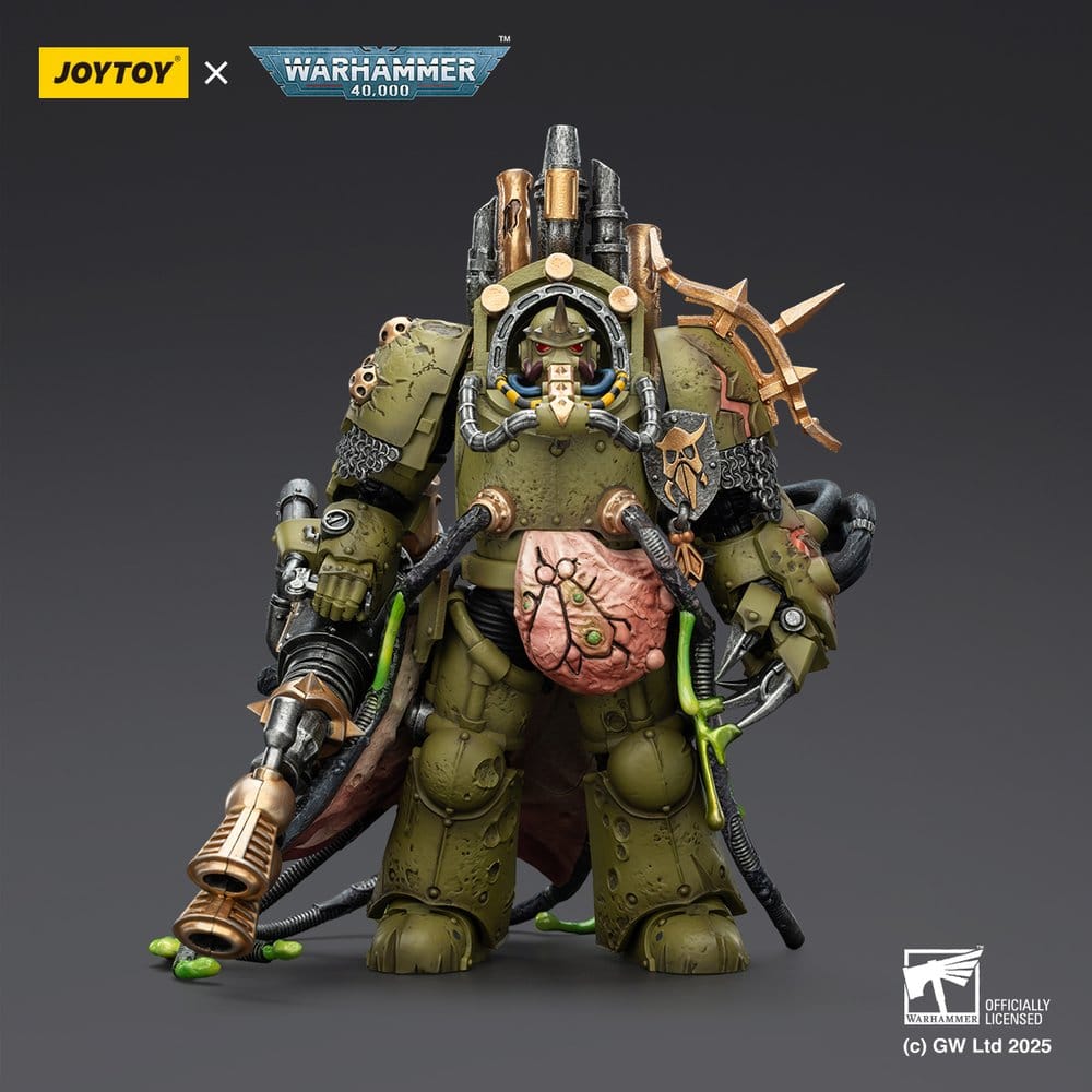 Warhammer 40,000 Figura Death Guard Lord of Virulence with Power Fist and Twin Plague Spewer 14 cm